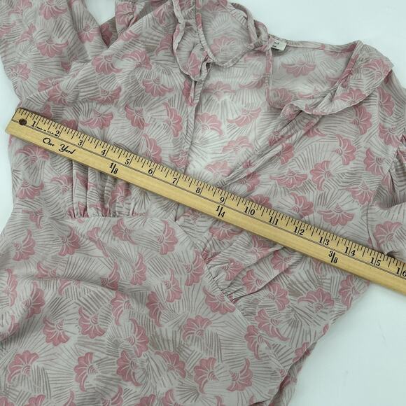 Aritzia Wilfred Trudy Dress Womens Size 0 100% Silk Mini Ruffle Coquette Pink - Picture 9 of 11
